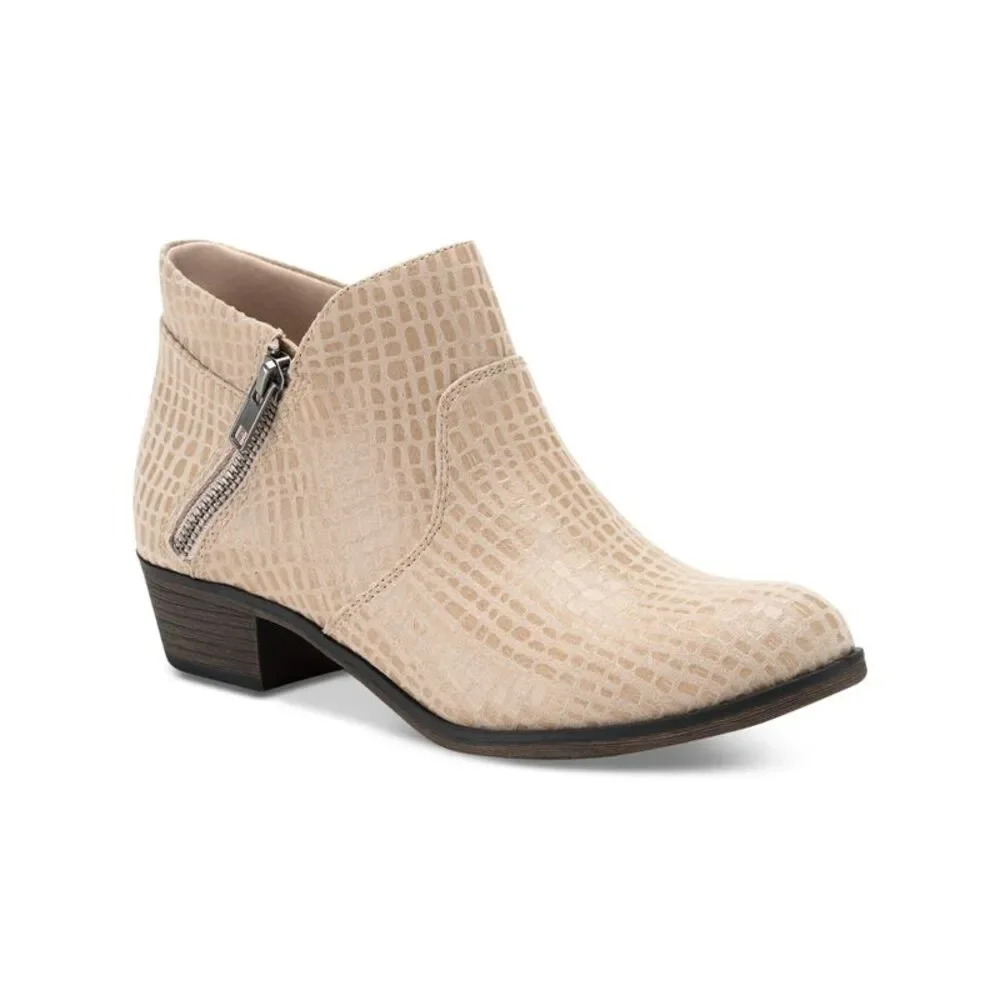 SUN STONE Womens Beige Slip Resistant Abby Round Toe Block Heel Booties 10 M